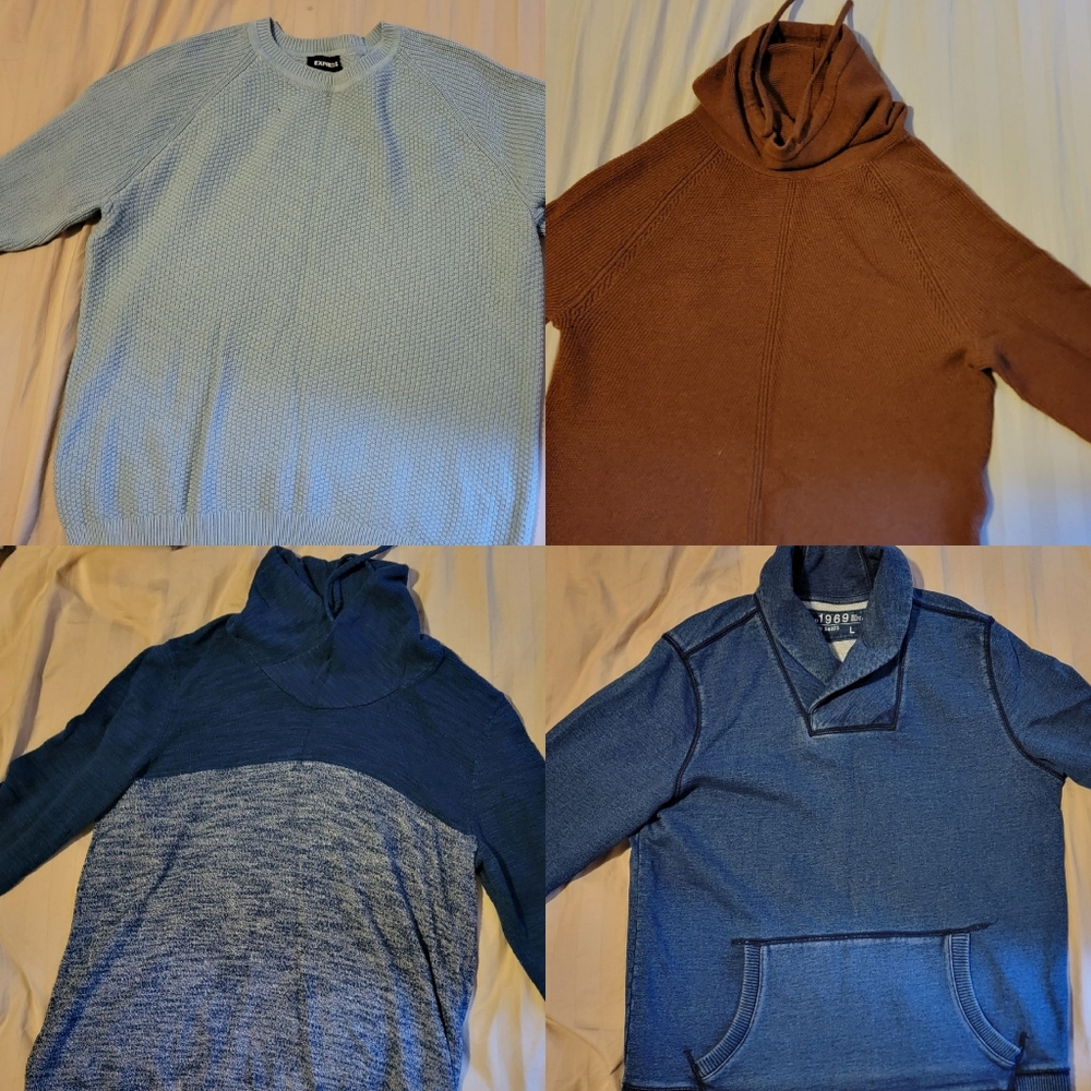 Men's Sweater Lot- 4 sweaters (3 Express, 1 GAP)